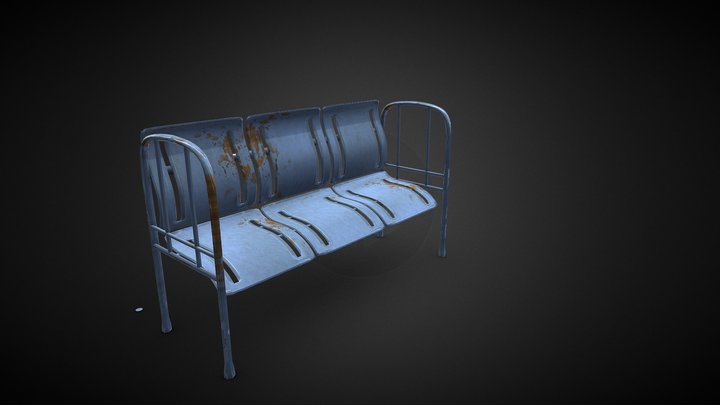 Chairbench Rusty apocalyptic 3D Model