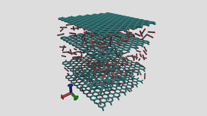 Turbostratic carbon and CO2 adsorption 3D Model