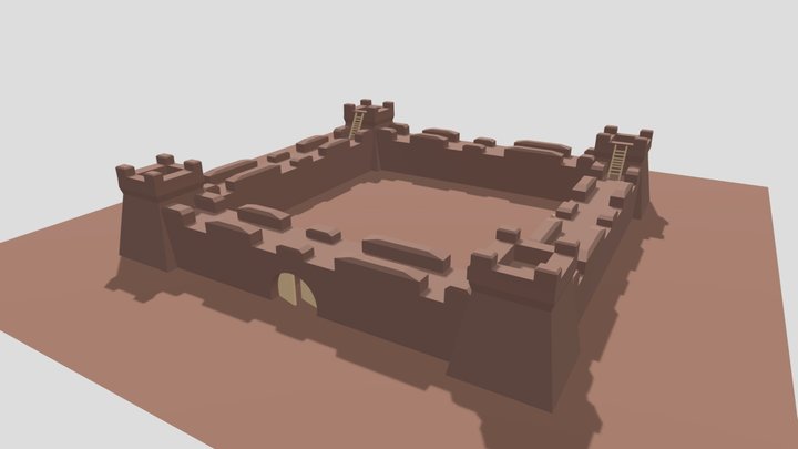 Simple Low Poly Castle(Free Download) 3D Model