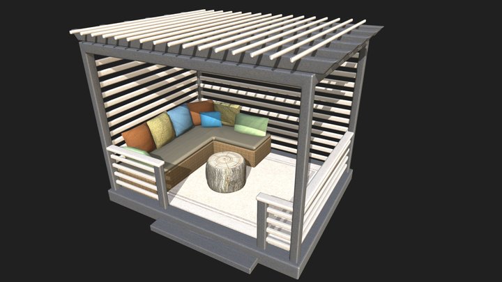 Patio Furnished 3D Model 3D Model