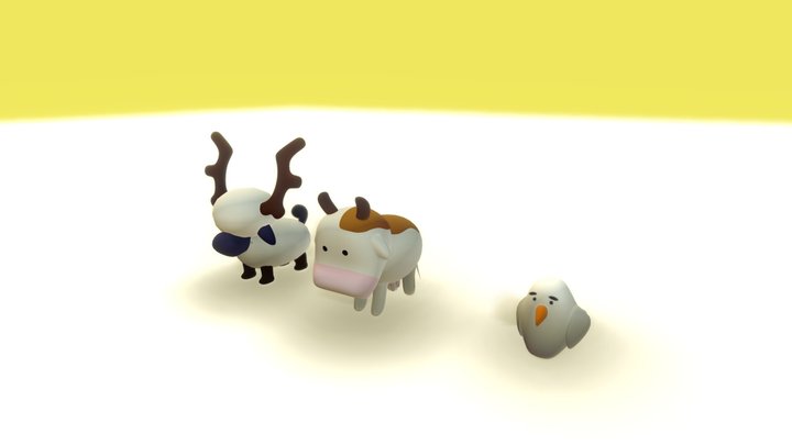 Stylized Farm animals 3D Model