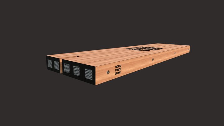 10"x50"x16' OneNotch WFG Eucalyptus Hardwood Mat 3D Model