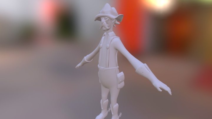 Luigi Gunslinger 3D Model