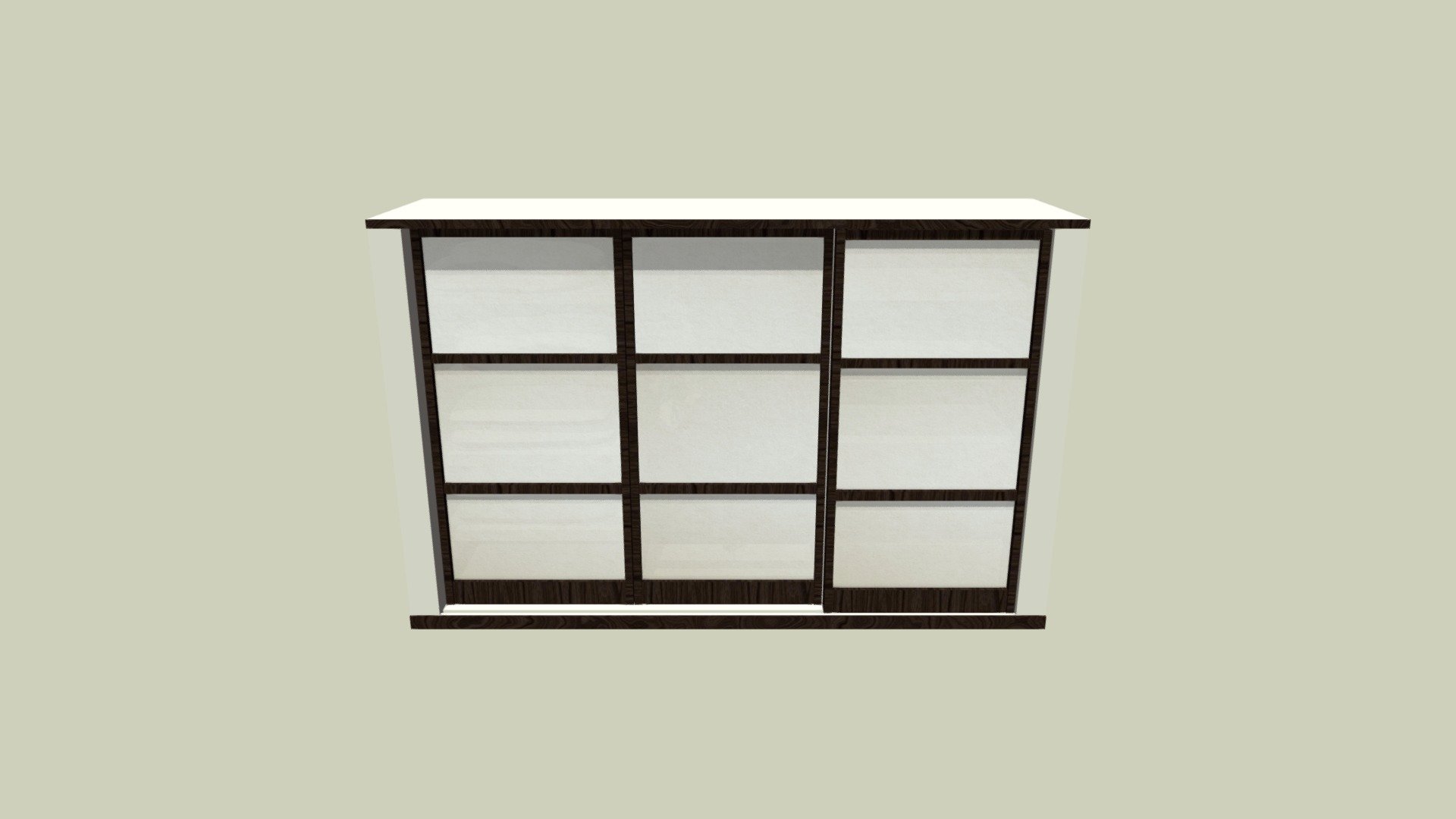 Wooden Japanese Style Wardrobe Download Free 3D Model By Adrian 