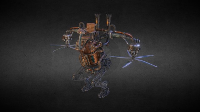 SteamPunk Flying Vehicle 3D Model