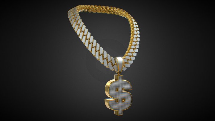 Cash Symbol Diamond Chain 3D Model