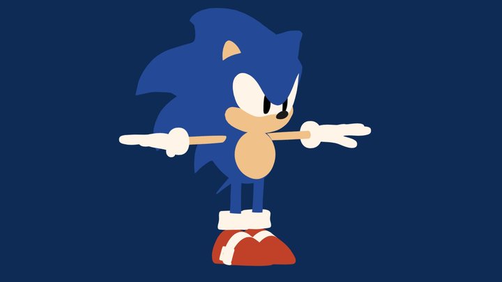 Sonic The Hedgehog - JP style 3D Model