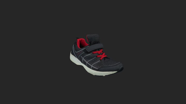 Red and black child shoe 3D Model