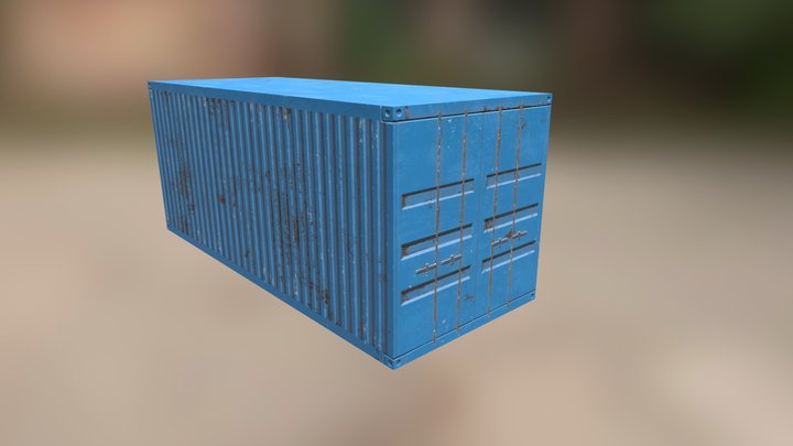 Container baked (12 triangles challenge) 3D Model