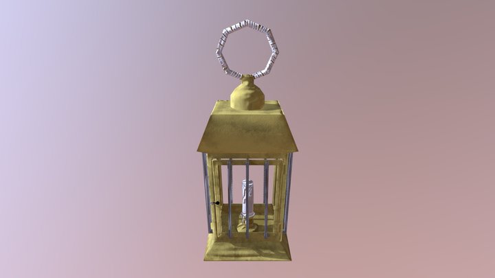 Low Poly Cartoon Lantern 3D Model