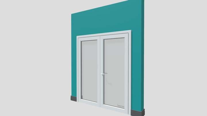 PORTA DE PVC - GIRO - 2 FOLHAS 3D Model