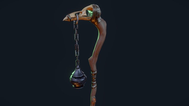 Plague Doctor Cane 3D Model