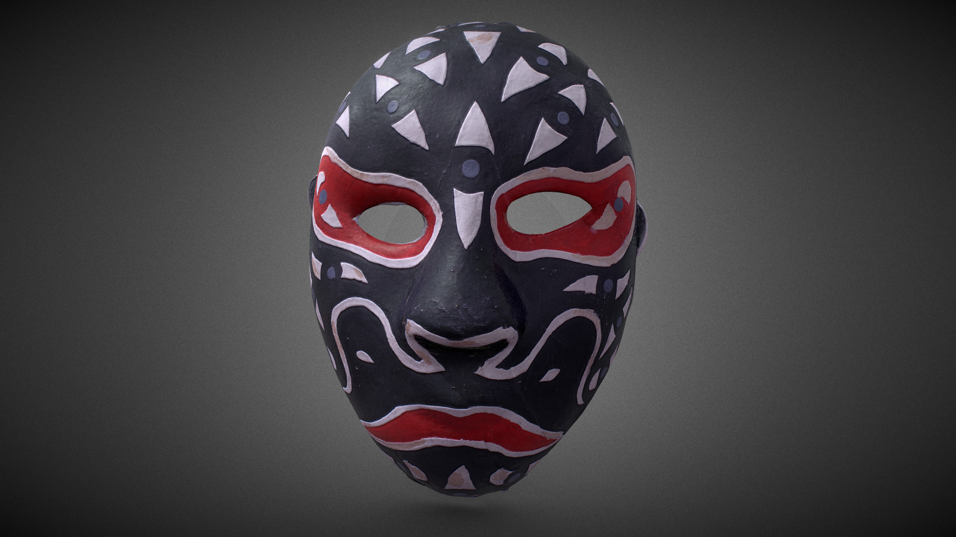 3D model Japanese Mask - This is a 3D model of the Japanese Mask. The 3D model is about a mask with a face.