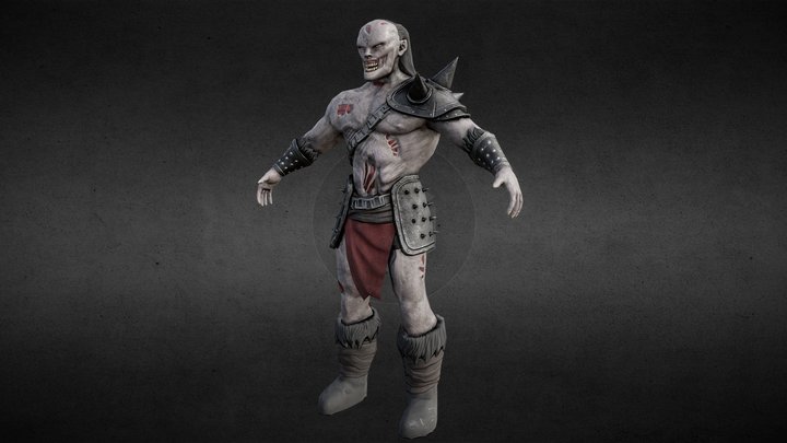Zombie Warrior Low Poly 3D Model