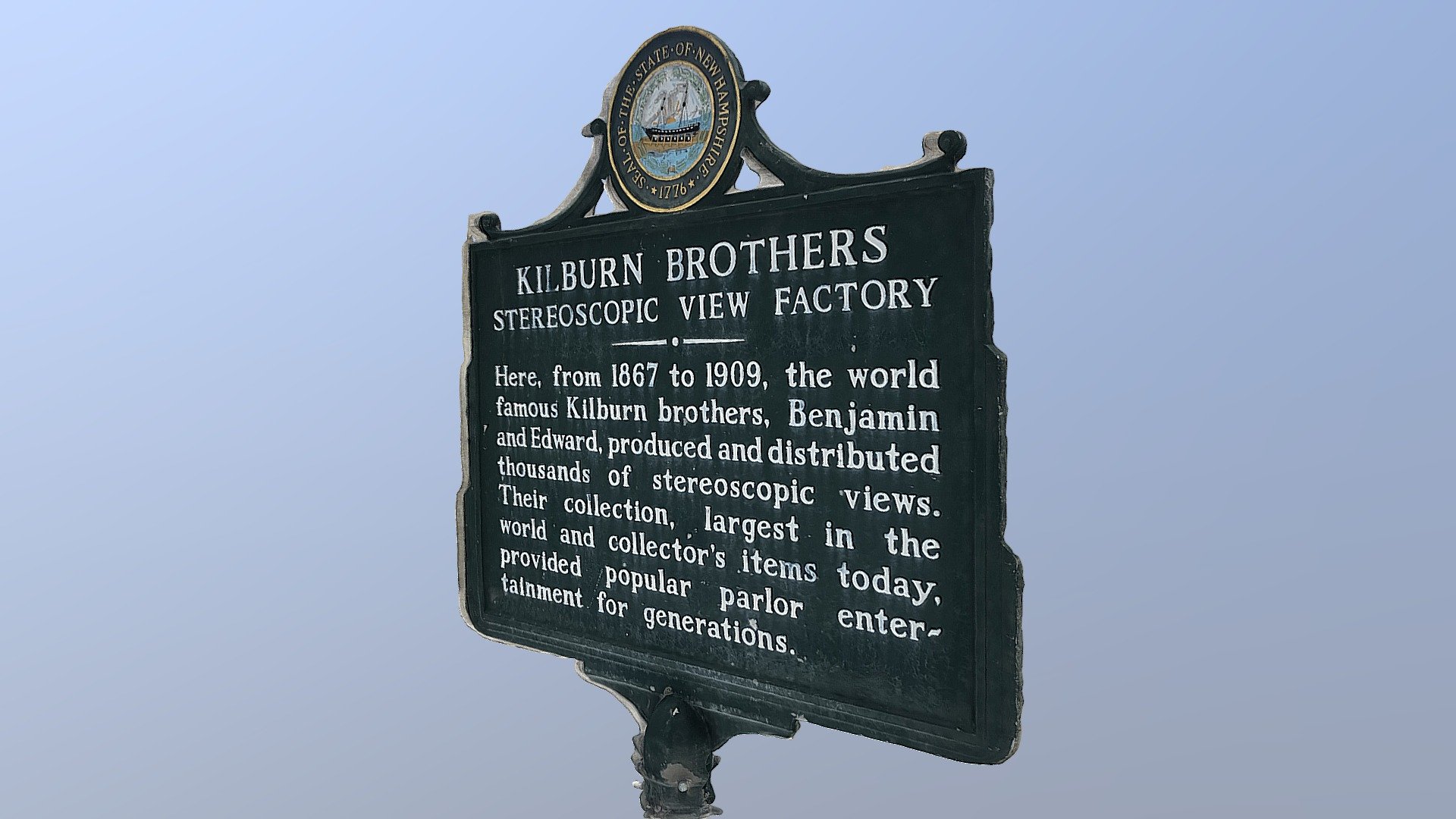 Kilburn Bros Stereoscopic view historical marker