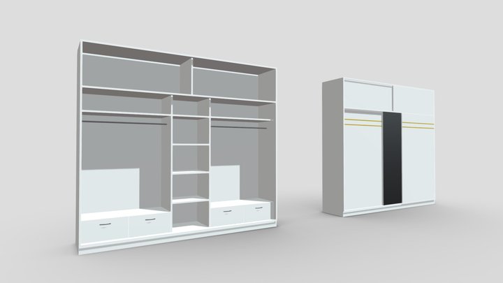 Sliding Wardrobe 3D Model