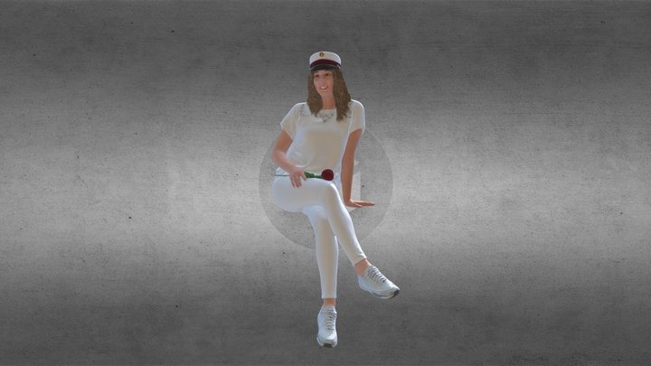 Student sitting on shelf 3D Model
