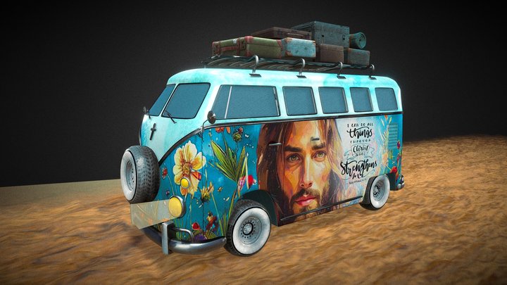 VW Van Desert 3D Animation