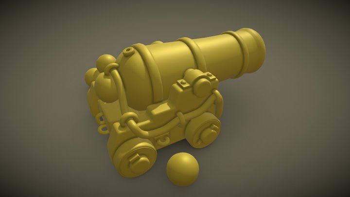 Medieval Vessel Ship Cannon toy-style (3d-print)