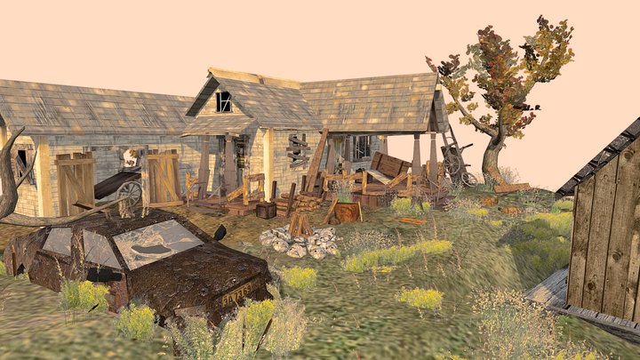 DAE Diorama - The Abandoned Scene 3D Model