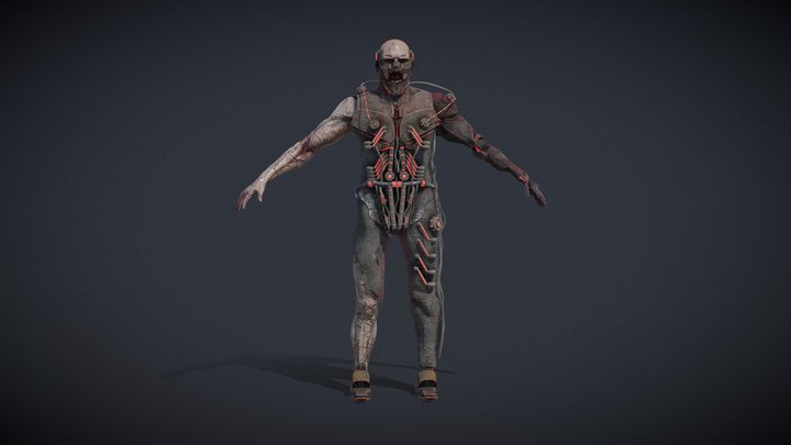 NecroCore – Zombie Cyborg Character | Game-Ready 3D Model