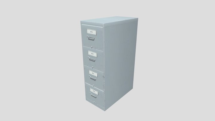 Filing Cabinet 4K and 2K Low-poly 3D Model