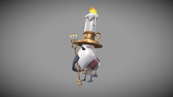 Stylized Candle Bird 3D Model
