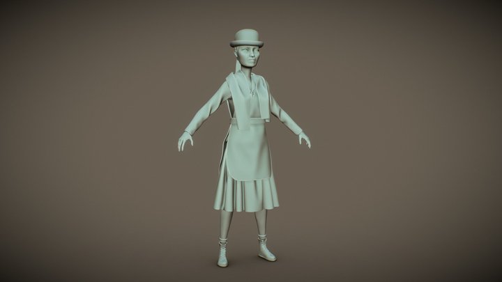Female Farmer 3D Model