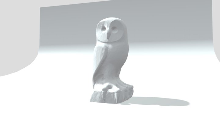 Holzbildhauer - Eule aus Linde 3D Model