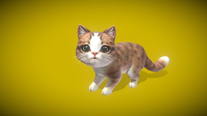 Little Cute Kitty 2 3D Model
