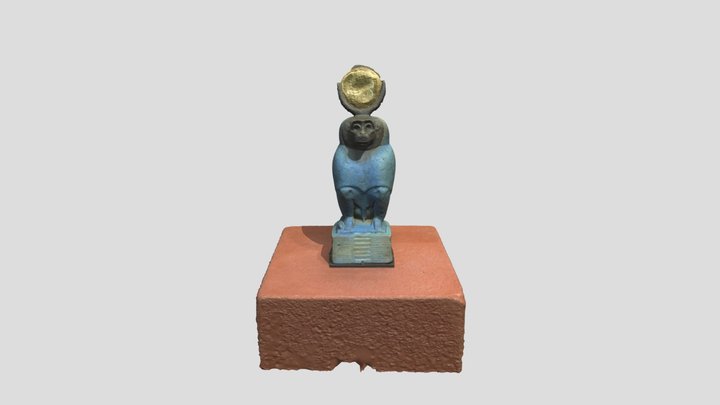 Egyptian Babboon figurine from Louvre, Paris 3D Model