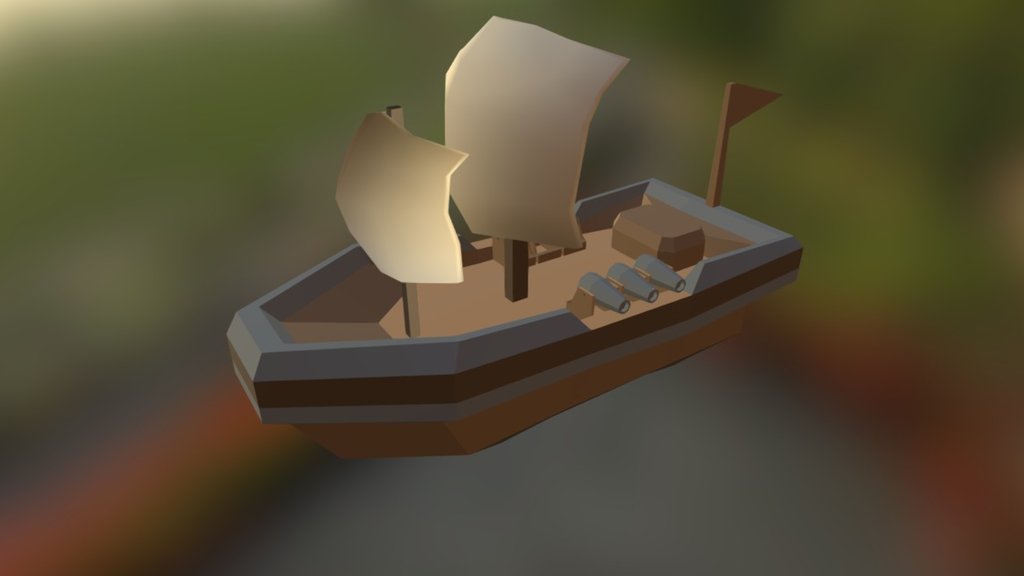 [1/4] Basic boat model for low-poly game - Download Free 3D model by ...