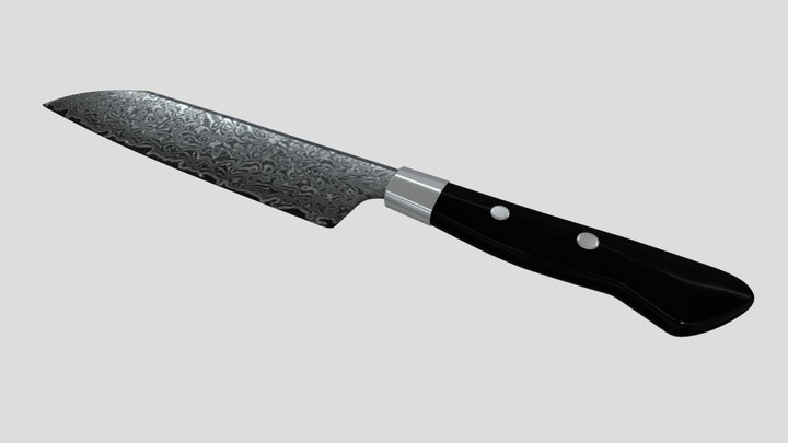 Knife of damascus 3D Model