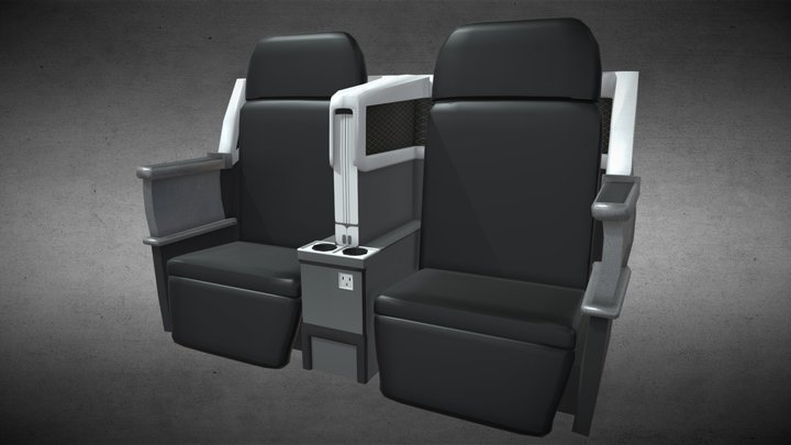 Airline Plane Seat (Game Ready) 3D Model