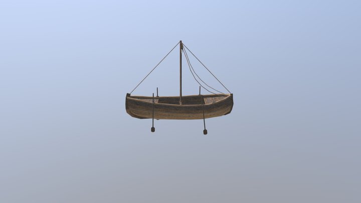 Ancient Fishing Boat 3D Model