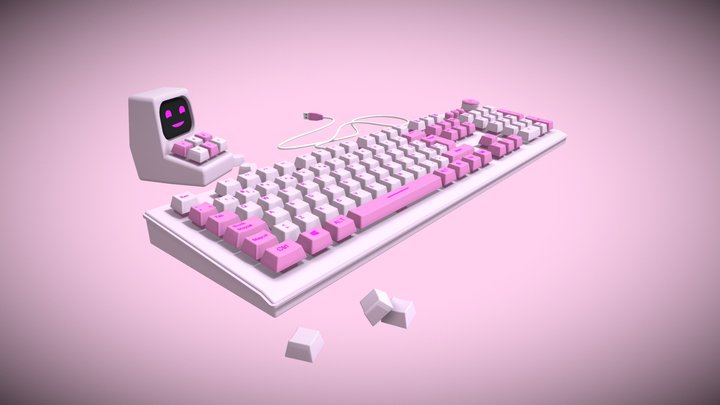 Computer Keyboard 3D Model