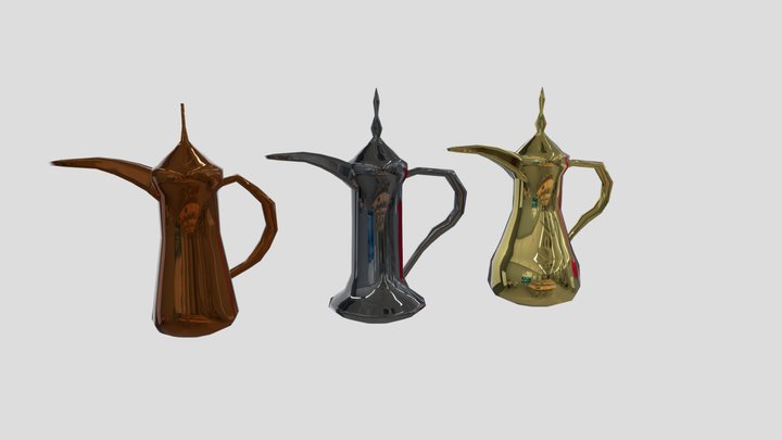 3 arabian coffee pots  دلات قهوة عربية 3D Model