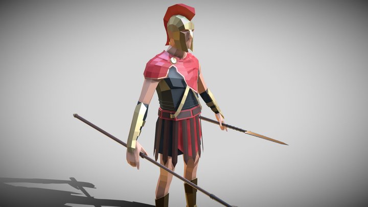 Low-Poly Roman Soldier 3D Model