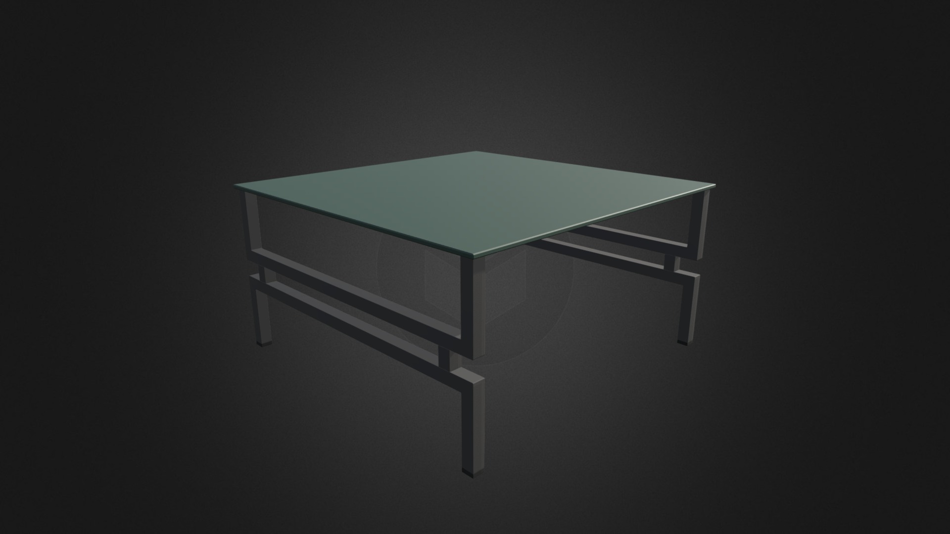 3D model Square Glass Coffe Table - This is a 3D model of the Square Glass Coffe Table. The 3D model is about a table with a glass top.
