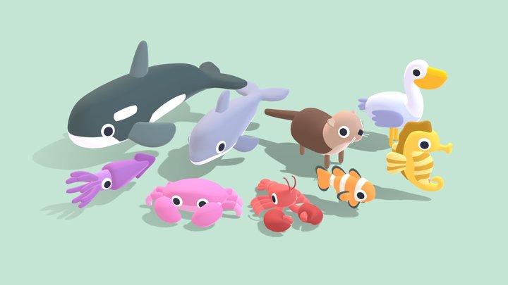 Quirky Series - Sea Animals Vol 1 3D Model