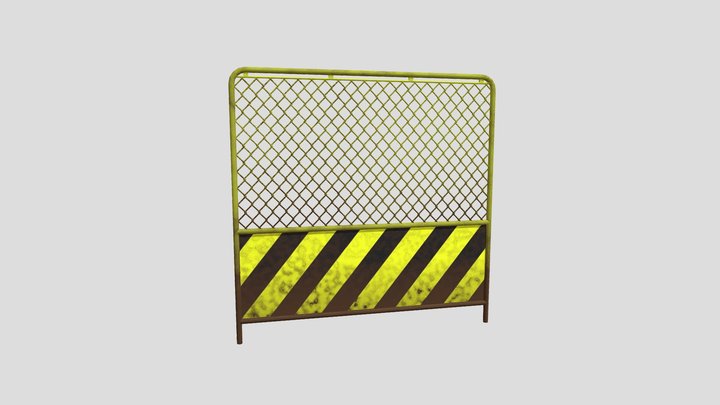Yellow Fence 3D Model