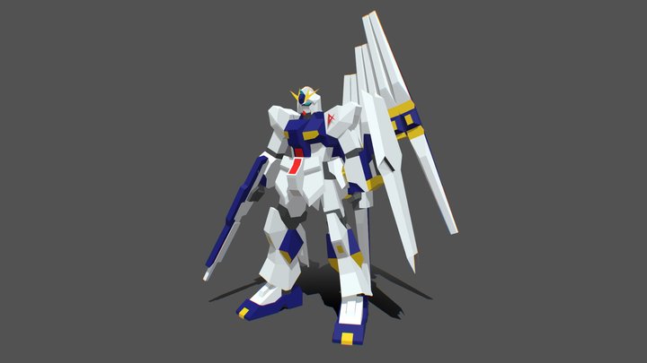 RX-93 v Gundam Low Poly by Toscraft 3D Model