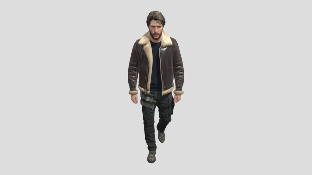 Rugged Shearling Leather Bomber