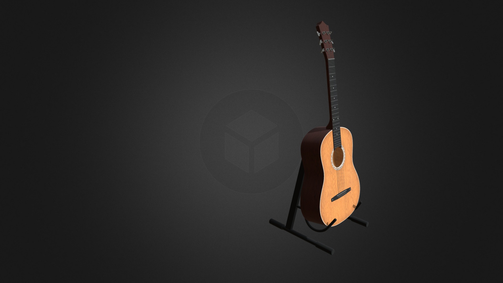 3D model Acoustic Guitar - This is a 3D model of the Acoustic Guitar. The 3D model is about a guitar and a light.