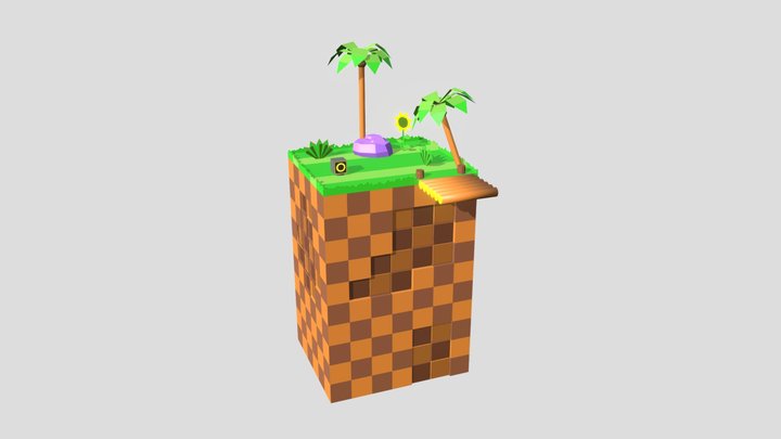 Green Hill Zone Diorama 3D Model