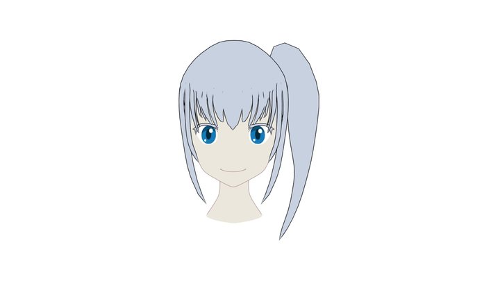 Anime Girl Head 3D Model