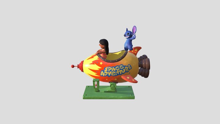 Lilo, Stitch et Fusée 3D Model