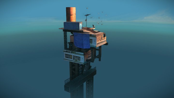 3D Outpost, turnaround 3D Model