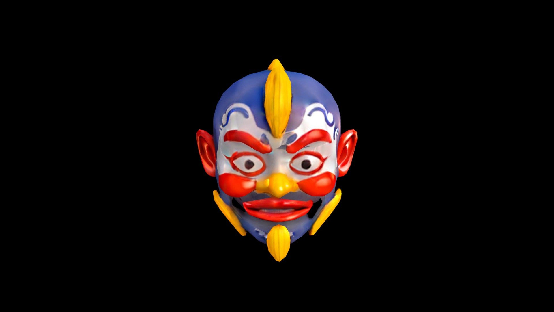 A 3d Model Of A Colorful Mask With Blue Red Ye Download Free 3d Model By Klrxyz 68d343c