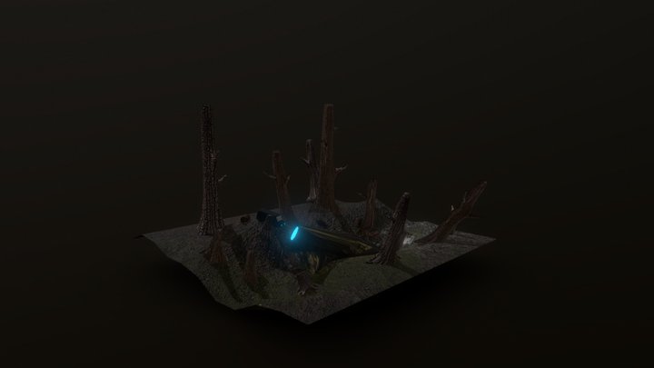 Crash site Diorama 3D Model